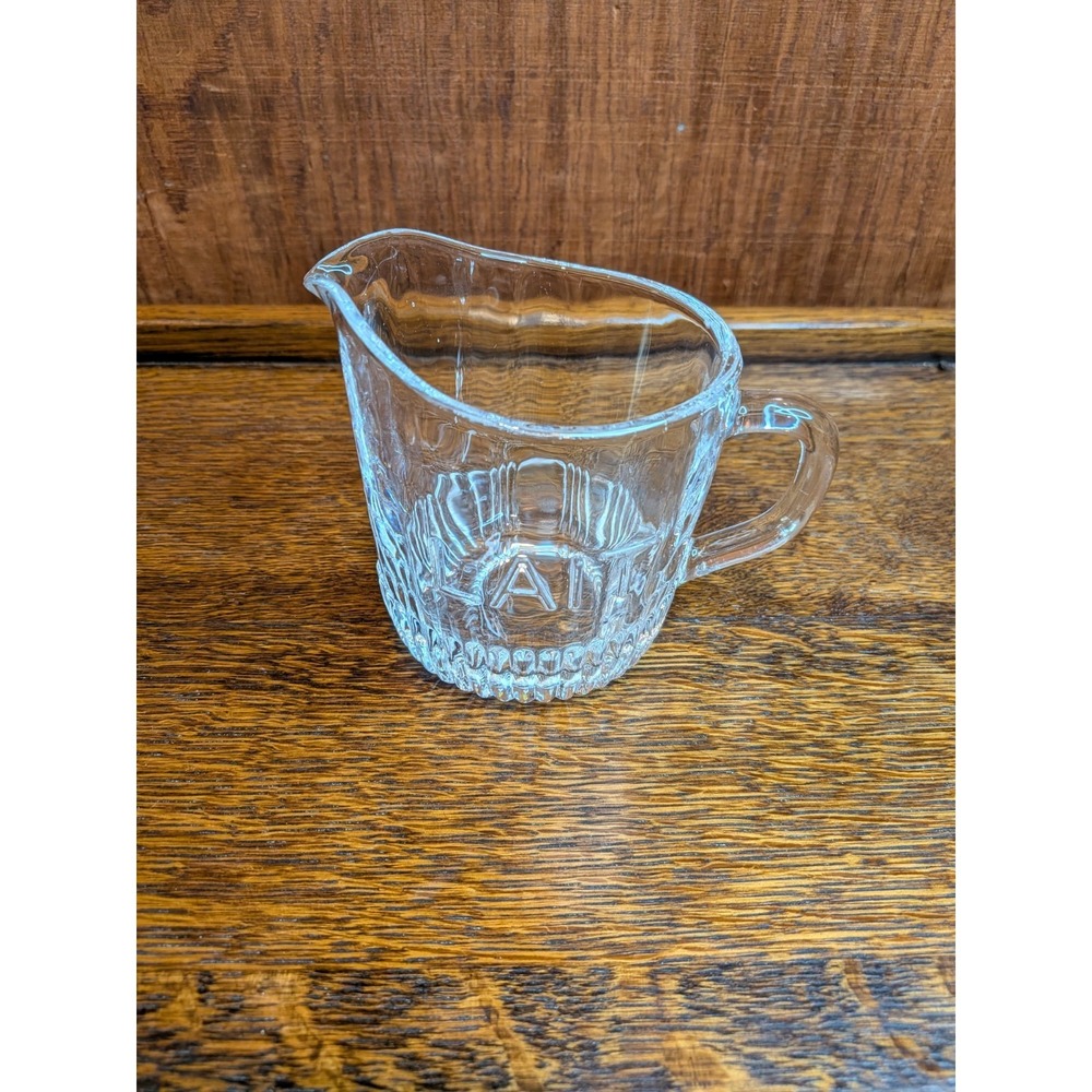 French Glass‎ Creamer /Pitcher Anthropologie  "Lait"  Farmhouse Style